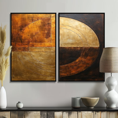 Bronze Brilliance Symetry - Abstract Shapes, art mural