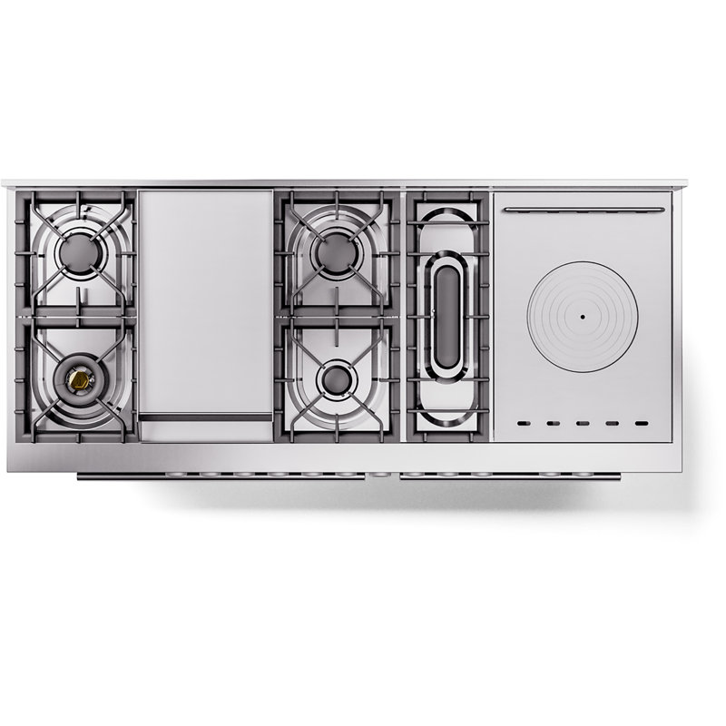 ILVE ProfessionalPlus II 60 Dual Fuel Range, knobs, Graphite Matte, Natural Gas