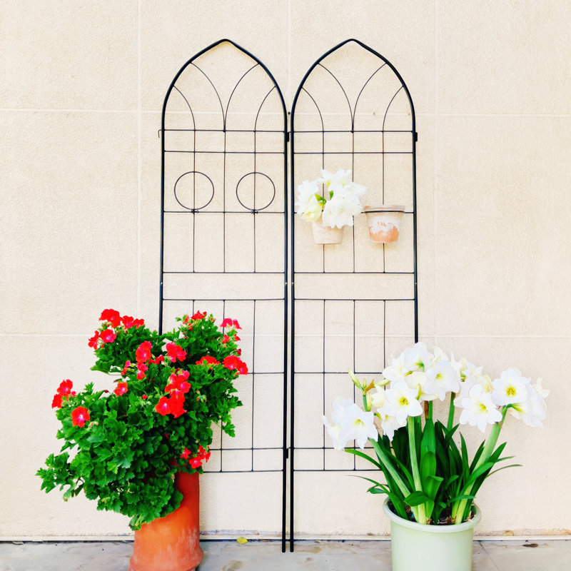 Paquet de 4 treillis de jardin en métal 78,7 "x 19,7" antirouille pour plantes grimpantes