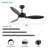 52 Inch Indoor/Outdoor Ceiling Fan With LED  Select Light Kit - Black