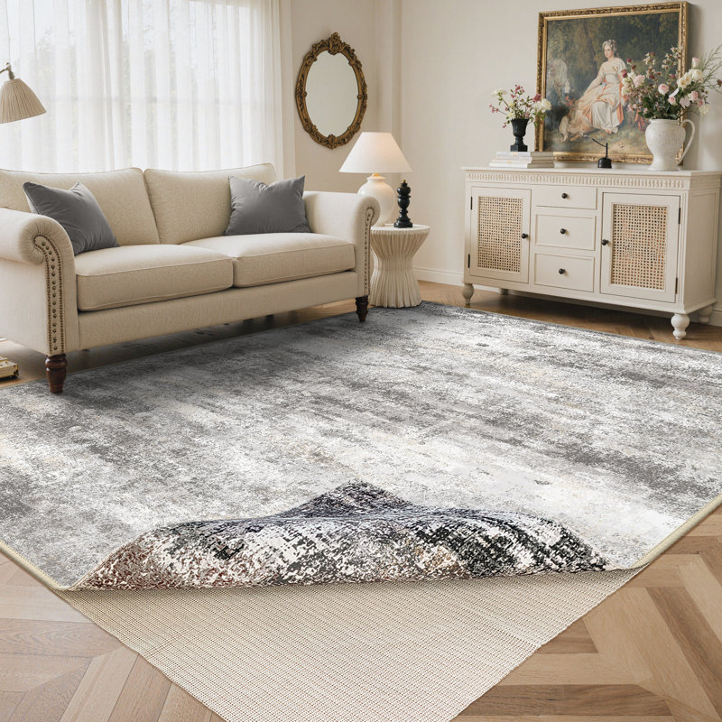 Tapis gris / foncé Pavelina, Rectangulaire 8 pi x 10 pi, Gris / foncé