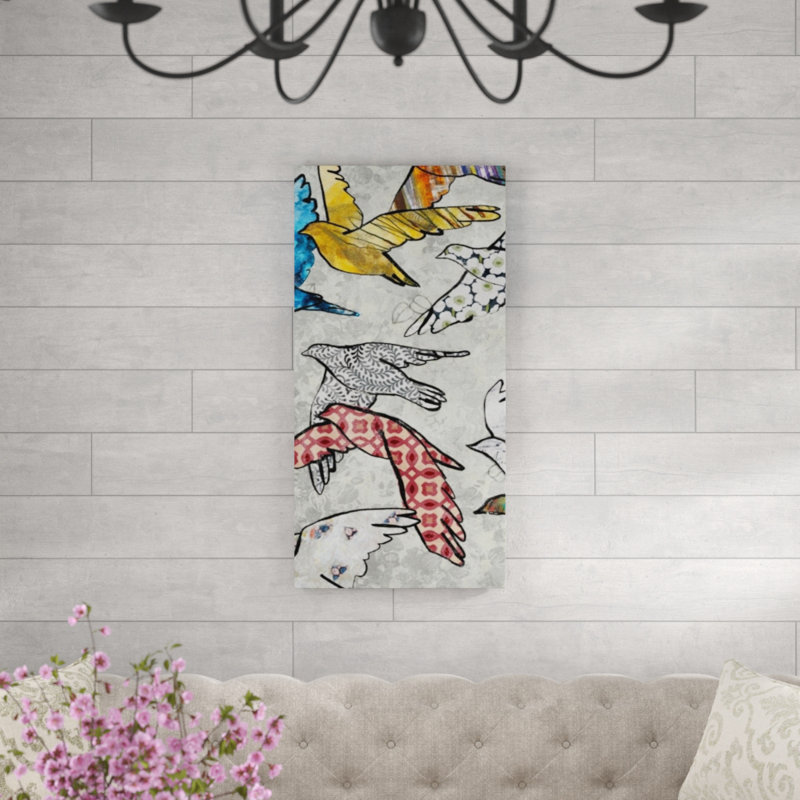 Impression sur toile tendue, "Migre" par Emma Brooks, Extérieur, H 40 po x l 20 po x P 1,5 po