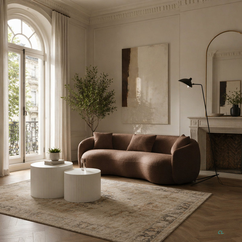 Canapé de salon Mid Mid Century Curved