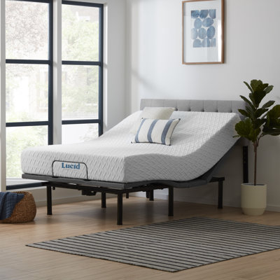 Matelas en mousse viscoélastique imprégnée de gel de 10 po et base réglable Lucid Comfort