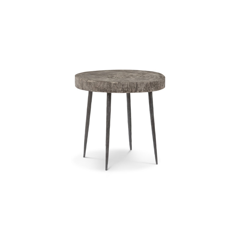 Crosscut Solid Wood 3 Legs End Table