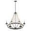 Lustre rustique perlé 6 lumières Larayah