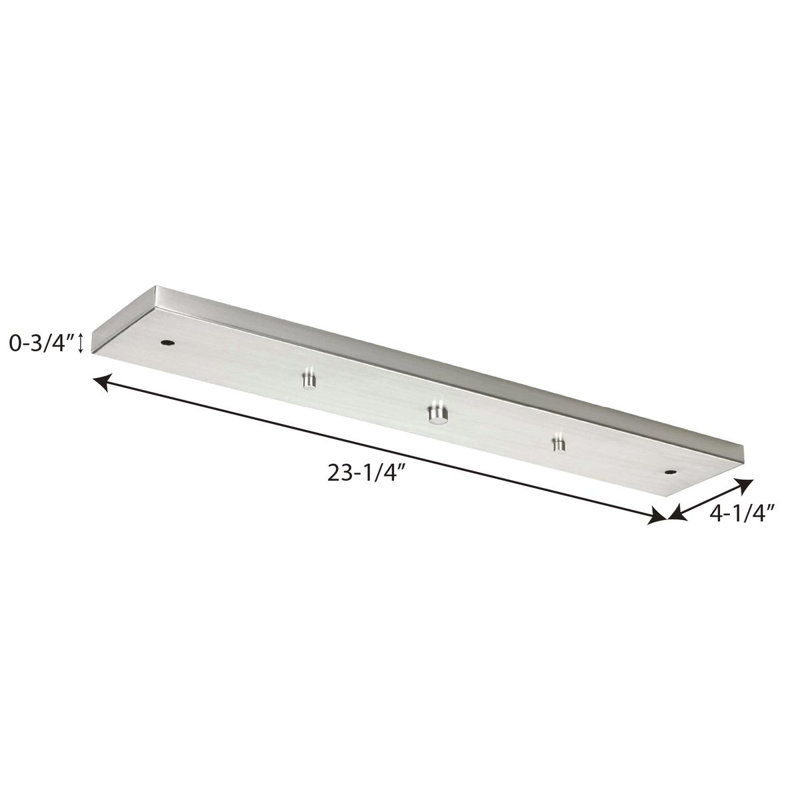 Brushed Nickel Linear Pendant Canopy for 2-3 Lights