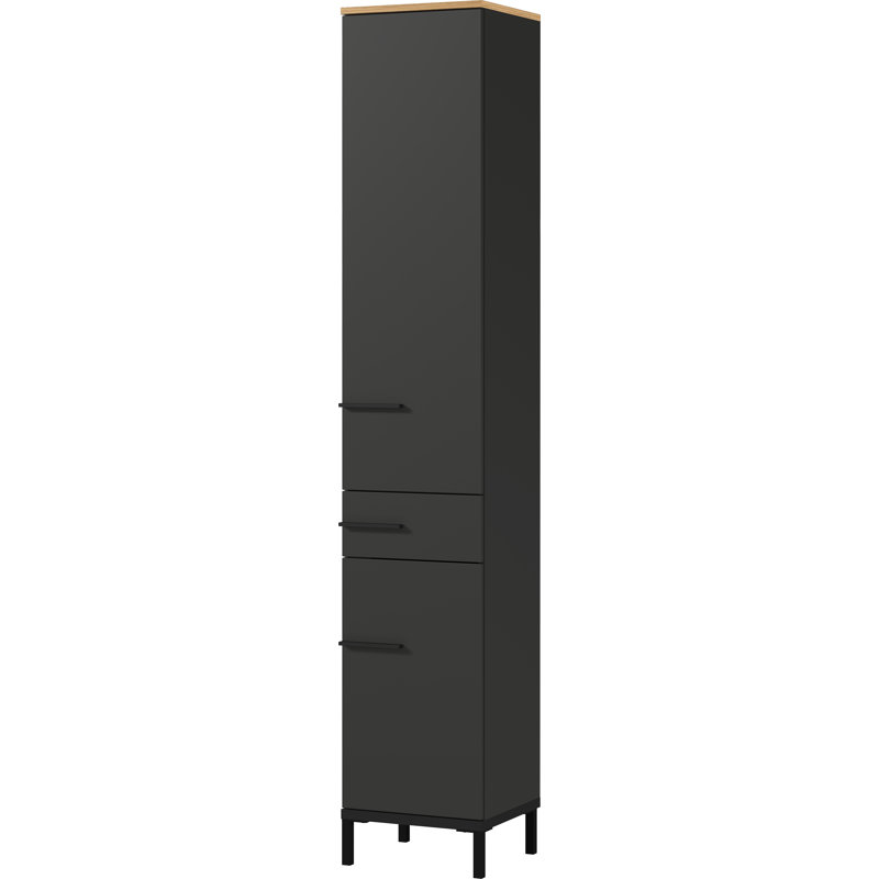 Yonkers Bathroom Storage, Graphite / Oak