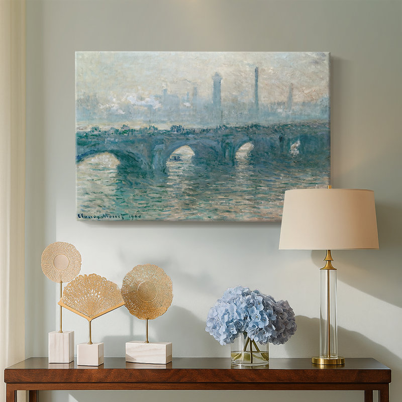 Pont Waterloo, Londres-Claude Monet-Toile tendue avec châssis-1900, 18 x 27