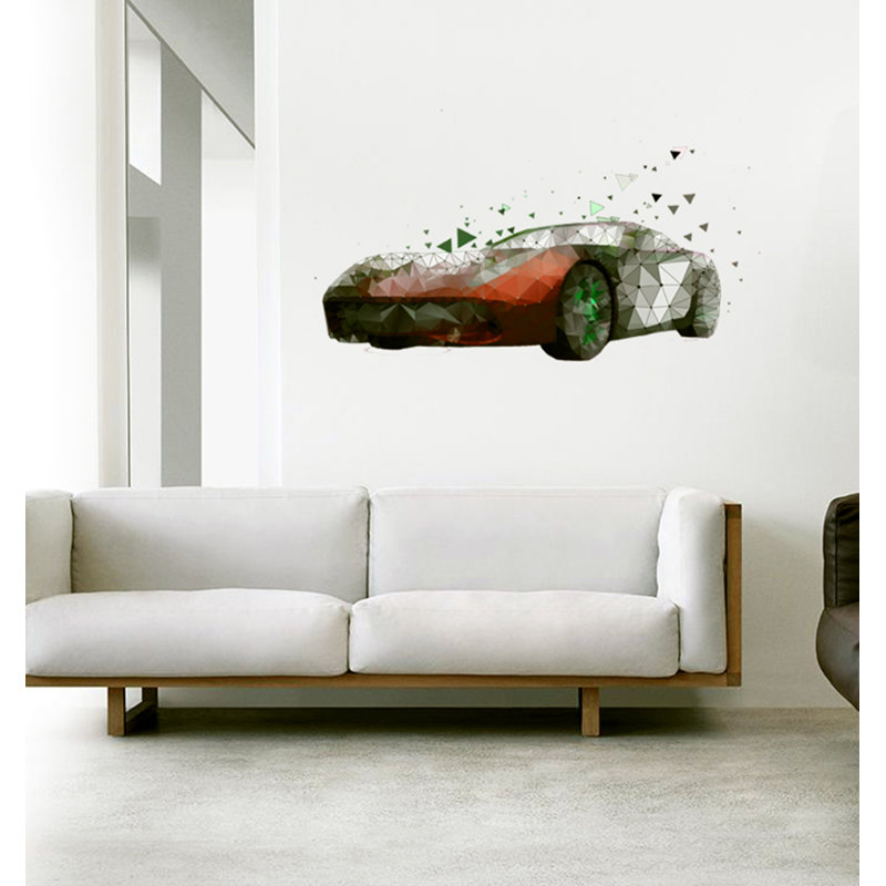 Décalcomanie murale voiture, H 33 po x l 56 po