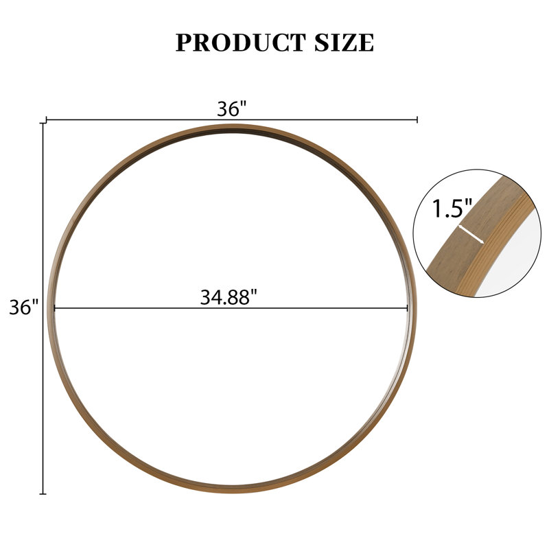 Miroir Karrina, 36 po x 36 po, Miel profond