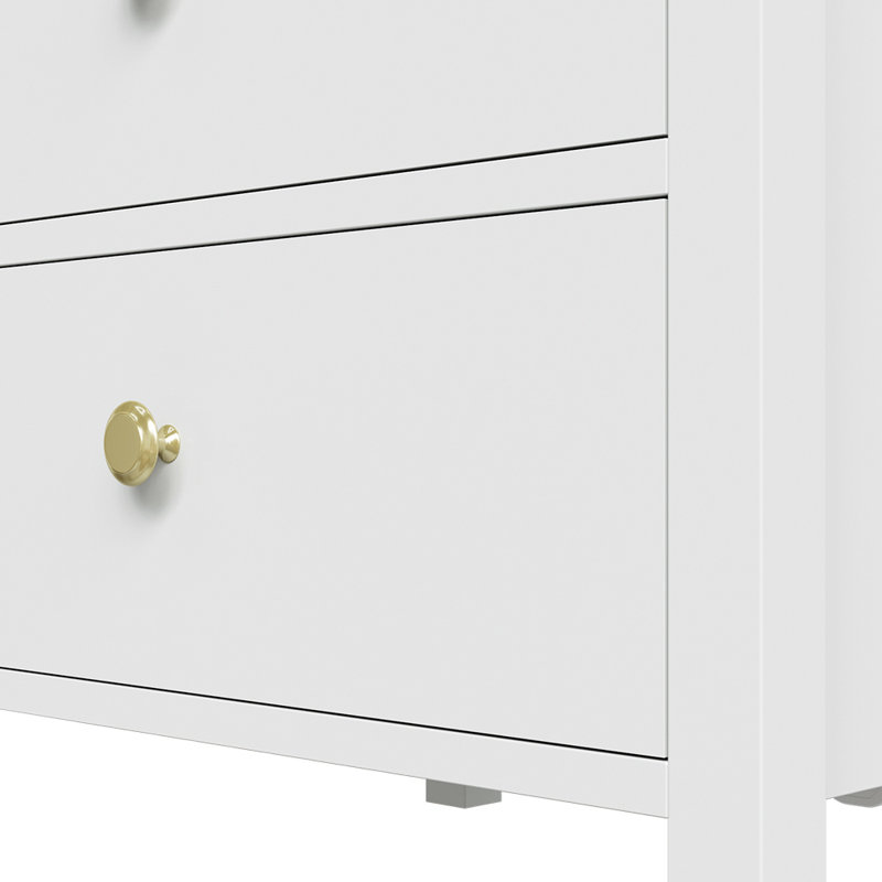 48cm W Manufactured Wood Bedside Table, White