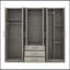 Rangement à 6 portes pour garde-robe en bois pour chambre à coucher, avec grands tiroirs, gris-1058475970