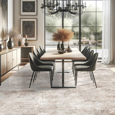 Washable Abstract Area Rug - Rugs for Living Room Large Non Slip Indoor Entryway Rubber Backing Carpet Bedroom Kitchen Distressed Stain Resistant Floor Decor Mat Machine Washable Brown