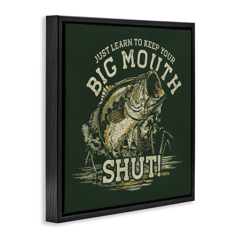 Cadre flottant Keep Big Mouth Shut, conception de Jedco Brands, Inc., Cadre flottant noir de jais, H 18 po x l 18 po