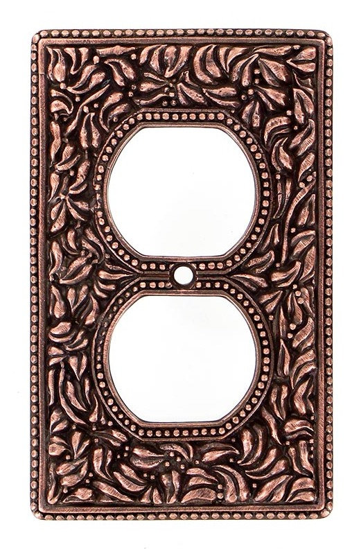 San Michele 1-Gang Duplex Outlet Wall Plate, Antique Copper