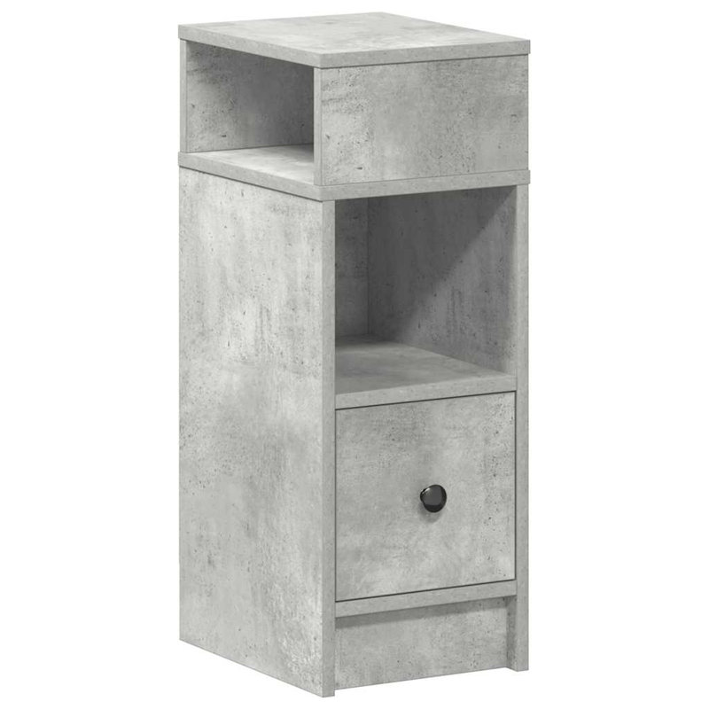 Rozario 25cm W Manufactured Wood Bedside Table, Concrete Grey, 1
