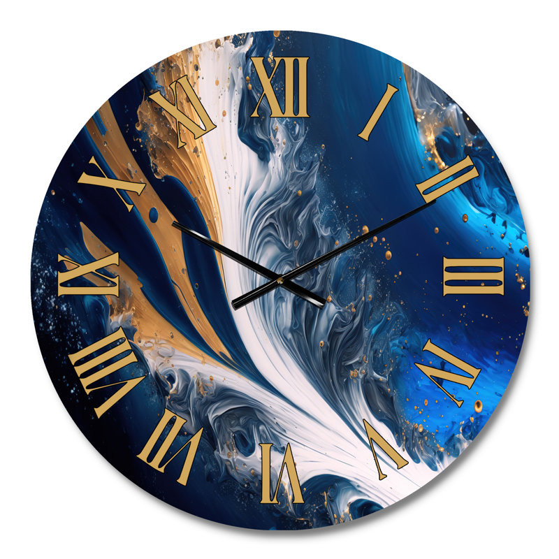 Horloge murale Ice Paint Splash III, Médium