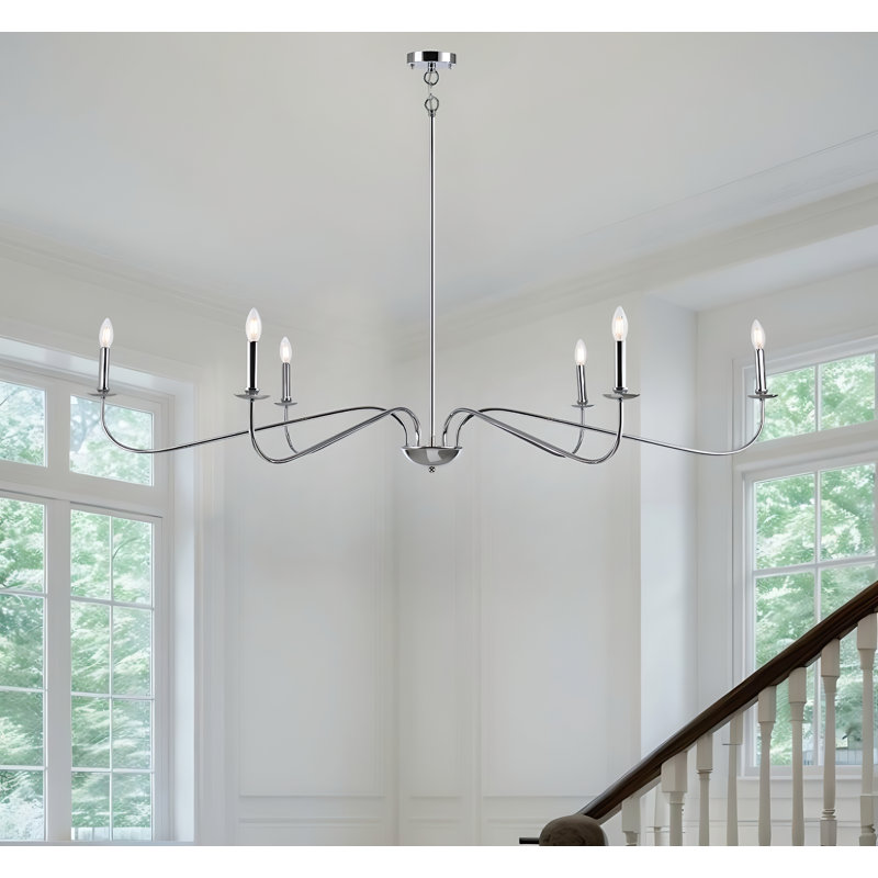 Lucca 6-Light Chandelier Elegant Traditional, Polished Chrome