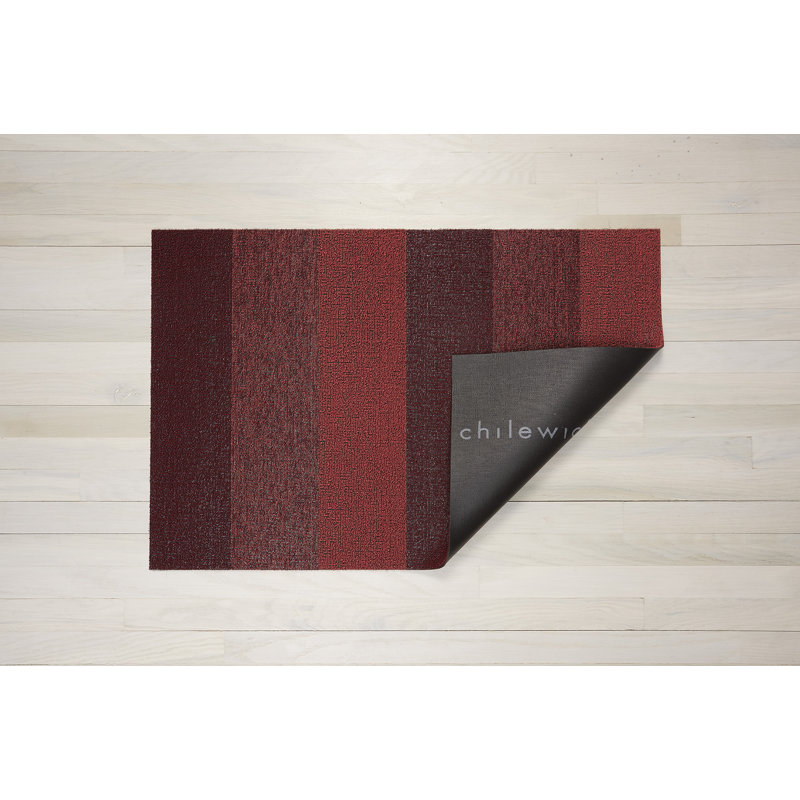 Striped Doormat, Ruby, 0.6cm H x 61cm W x 91cm L