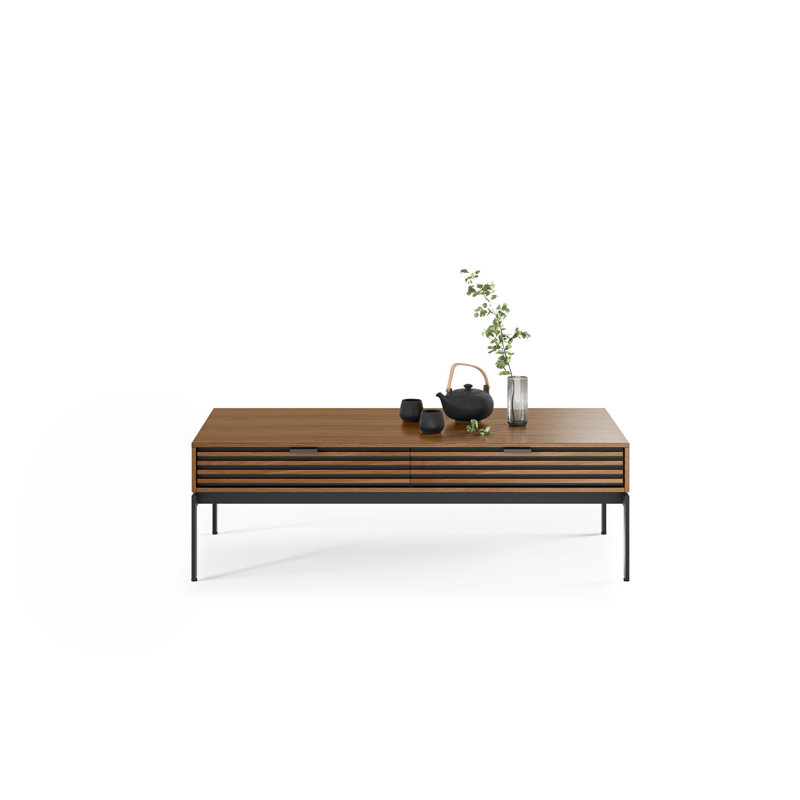 Cora Coffee Table, Natural Walnut, Black