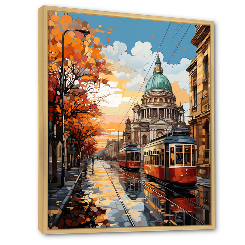 «Xana City Dublin Popart II», reproduction sur toile, H 32 po x l 16 po x P 1 po, Cadre naturel flottant