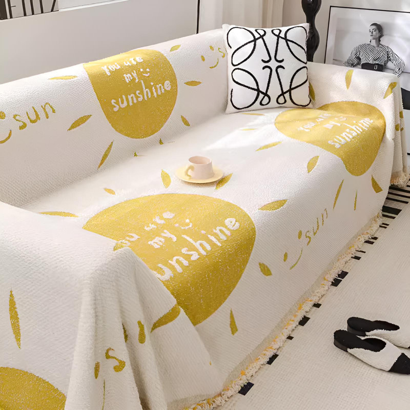 Cotton Sofa Slipcover, 118.11" W x 70.86" D