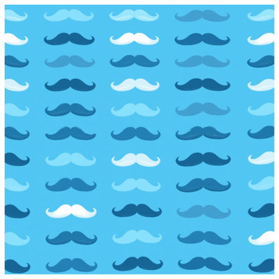 Blue Moustache Pattern Comforter