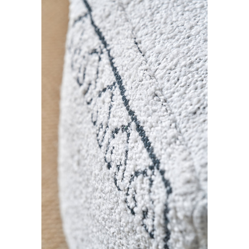 Greek Key Upholstered Outdoor Ottoman