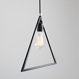 1 - Light White Geometric Pendant, Black
