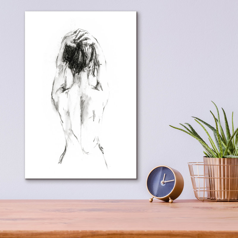 Art mural en verre «Back Study 2» par Ethan Harper, H 16 po x l 12 po x P 0,13 po