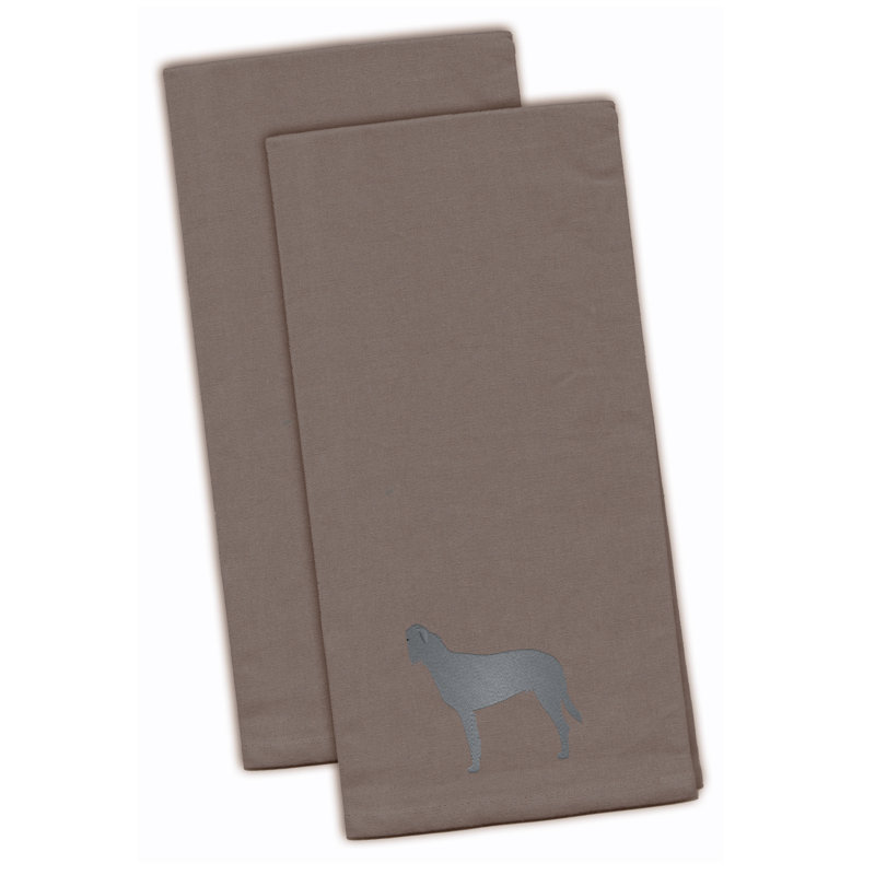 Serviette de cuisine en lévrier brodée irish, Gris, H 28 po x l 19 po x P 0,1 po