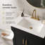 Meuble-lavabo noir mat 24 po avec lavabo en céramique intégré blanc