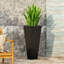 Jardinière en pierre 13 po x 32,5 po moderne pour l'extérieur, noir-1493149233