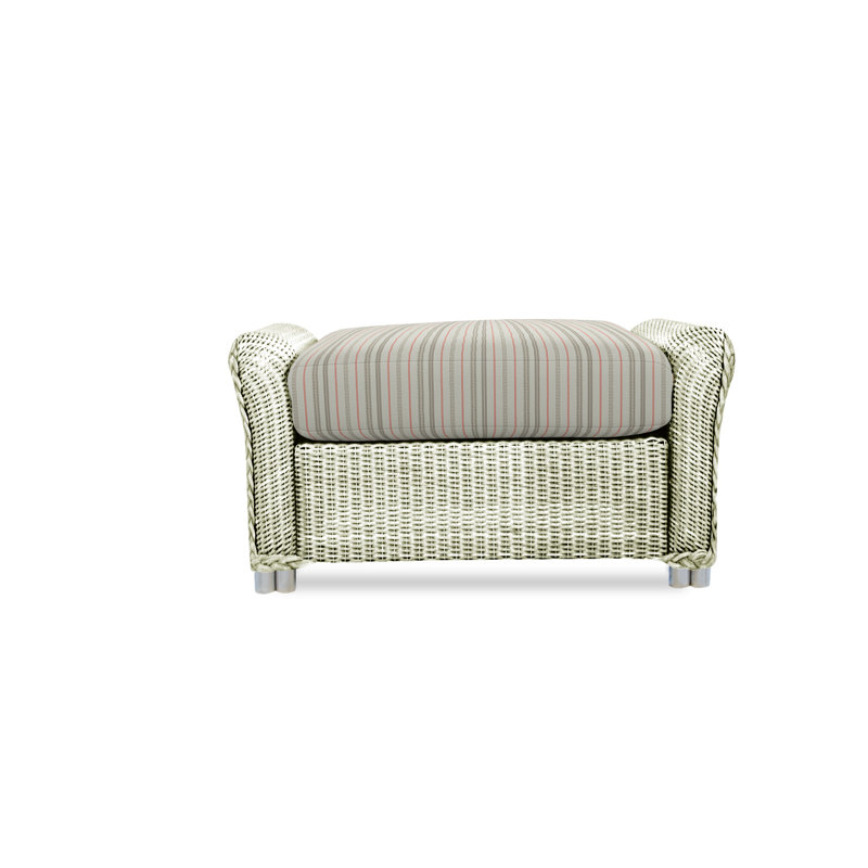Reflections Outdoor Ottoman, Ivory, Friendly Flax