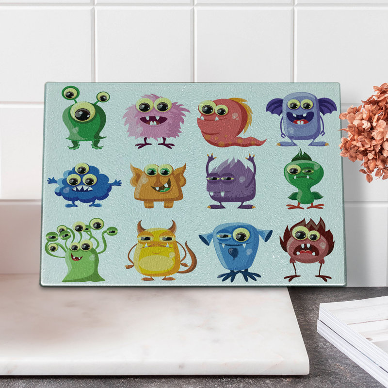 Multicolore planche à découper en verre trempé Ambesonne