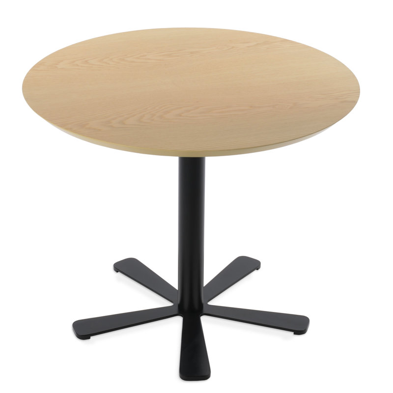 Table de salle à manger Slivno, H 29,5 po x l 35,5 po x P 35,5 po, Noir, Naturel