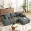 Canapé modulaire en forme de L à compression de 2 pièces Boneless de 101 po sans assemblage requis-1942477774