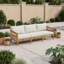Ensemble de conversation de patio 5 pièces avec canapé 3 places, causeuse, deux fauteuils club, table basse et coussins amovibles
