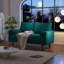 Canapé Masterson moderne, canapé en velours de 58 pouces pour le salon, coussins à ressorts, coussins modernes à assemblage facile avec coussin décoratif pour petits espaces-333266033