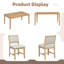 Ensemble de table de salle à manger rectangulaire 7 pièces avec sièges confortables, structure en bois-1007640400