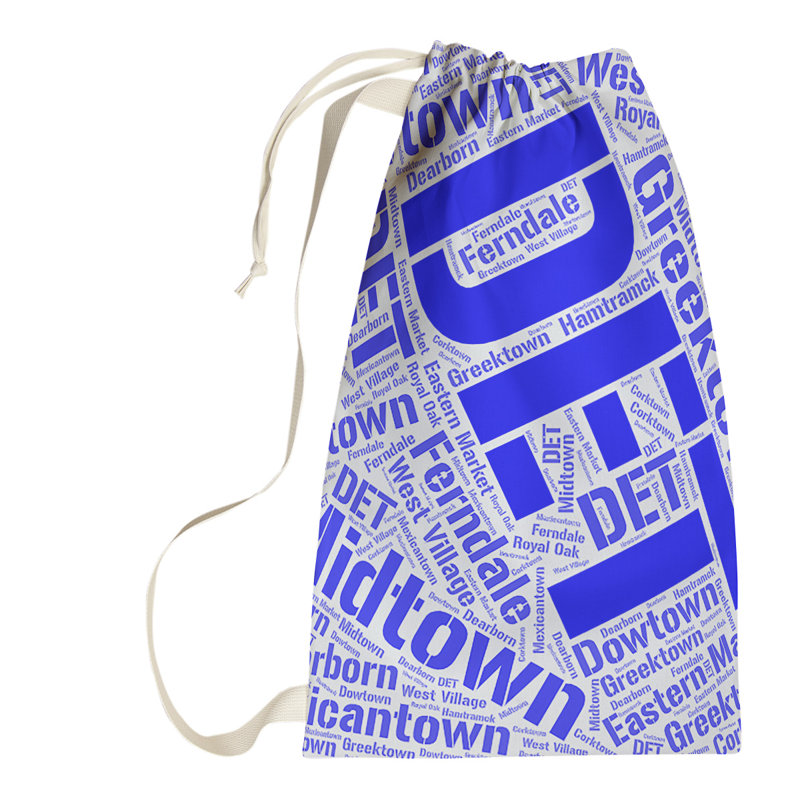 Laundry Hamper with Handles, Large (36" H x 28" W x 1.5" D), Blue, Detroit