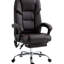 Fauteuil inclinable de bureau 6 vibrations avec chauffage lombaire, options de hauteur réglable, repose-pieds, inclinable, fauteuil en cuir d'unité centrale brun 6 points de chaleur, hauteur, inclinable