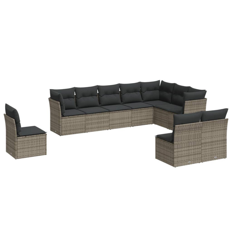 Vidaxl Garden Sofa Set Grey