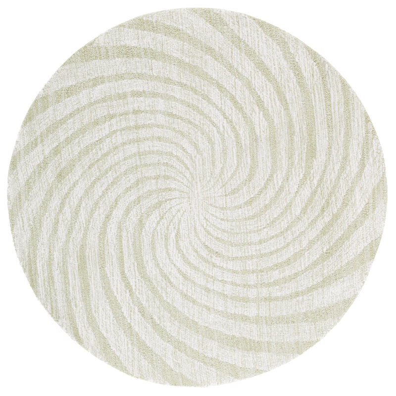 Novelty 201 80% Wool; 20% Cotton Spiral Rug, Round 4'