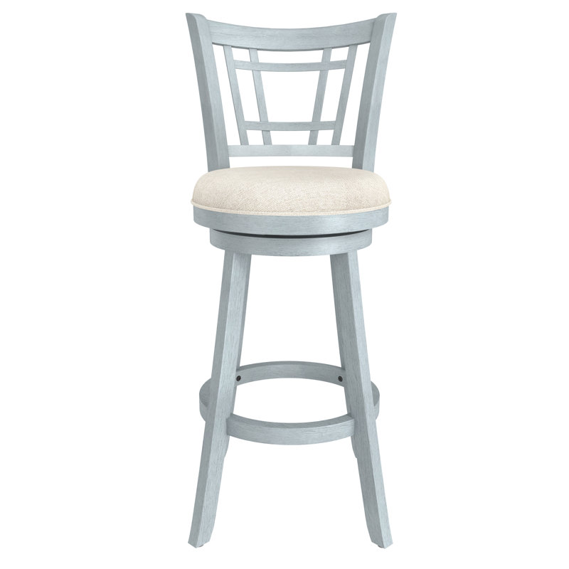 Tabouret de bar et de comptoir pivotant Henock, Bleu, Tabouret de bar (siège d’une hauteur de 30,5 p