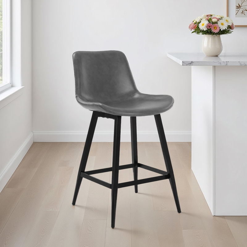 Tabouret de bar et de comptoir Rasnick, Tabouret de comptoir (siège d'une hauteur de 24 p, Gris