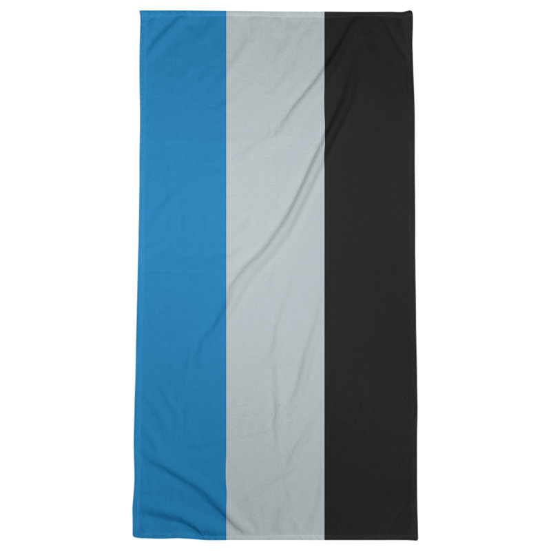 Cotton Blend Lightweight Bath Towel, Blue/Silver/Black