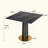 Modern Square Negotiation Table - 85Cm Sintered Stone Top, Wooden Legs With Metal Base(Only The Negotiation Table)-831410606