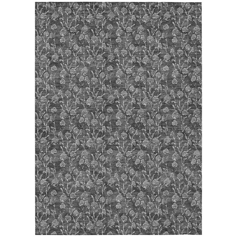 Dejae Washable Floral Indoor / Outdoor Rug, Rectangle 9' x 12'